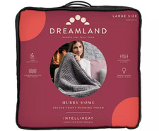 Dreamland 16822 Heated Blanket Deluxe Velvet Electric Throw Intelliheat Grey