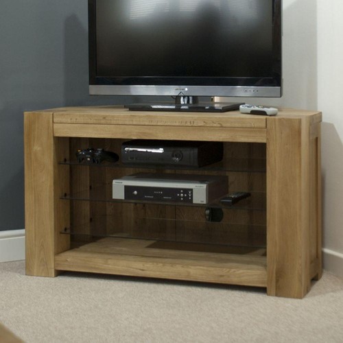Solid oak corner television - oak,