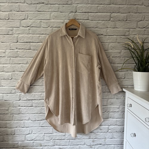 Corduroy oversized beige shirt - corduroy,