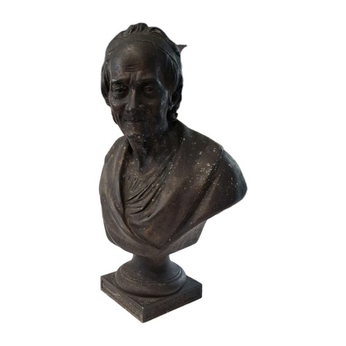 Patinated spelter voltaure - spelter,