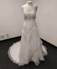 Victoria Kay 8230 White Designer Strapless Wedding Dress Bridal Gown See Descrip