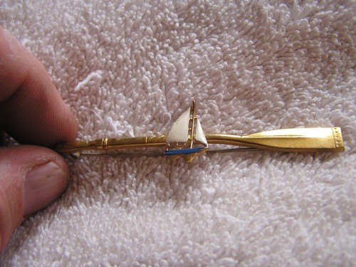 Vintage pin with sail boat - pin,