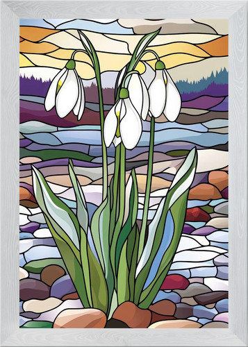 Snowdrops stained glass - snowdrops,