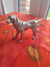 Vintage Pewter Pointer Dog Ornaments Italy