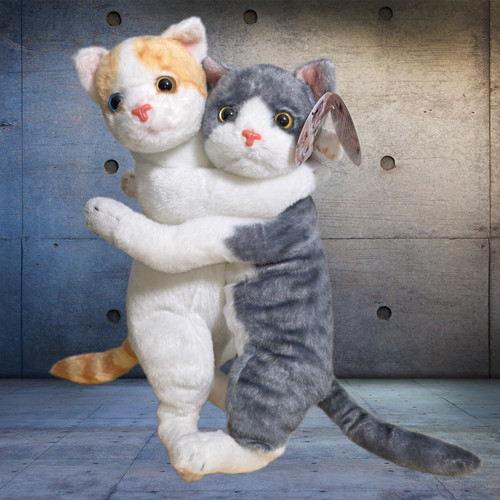 Hugging realistic cat plush - realistic,