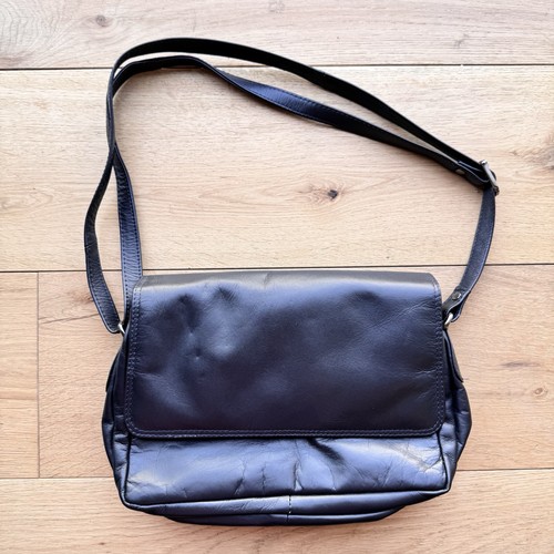 Vintage black faux - faux, leather
