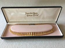 Vintage Pompadour Pearls simulated yellow pearls graduated double string & clasp