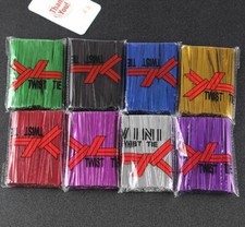 Coloured Metallic Twist Ties for Cone Cellophane Bags Sweet Party Bags UK SELLER