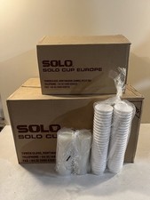 1000 x Solo 2oz Polystyrene round food sauce pots tubs with plastic lids deli