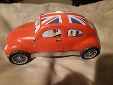 Novelty Metal Car Storage Tin Union Jack Roof Design 6" Long 2" High 3" Wide