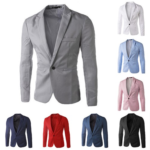 Mens one button blazer slim - button,