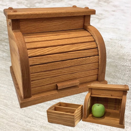 Vtg roll top recipe box - vtg,