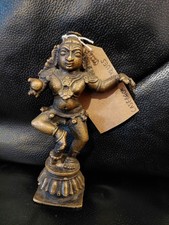 Hindu Bronze Krishna Dancing Deity Indian Asian Antique