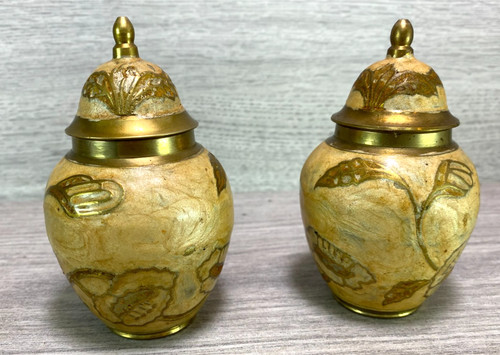 Pair vintage indian brass - of,