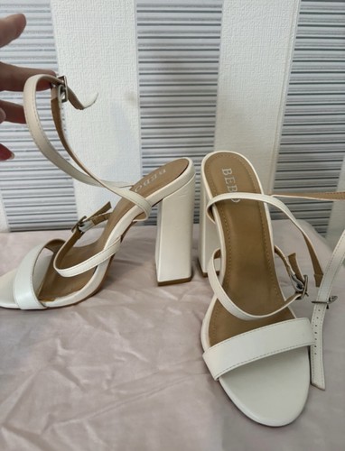 Bebo white strappy - high, block
