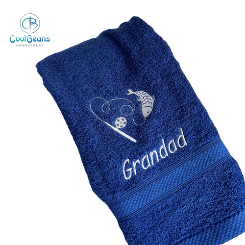 Fishing towel personalised - towel,