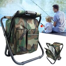 UK 2 in 1 Fishing Hunting Stool Backpack Rucksack Seat Chair Bag Camping Hiking