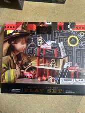 wooden fire station playset