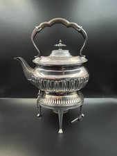 Beautiful Antique Silver Plated Spirit Kettle & stand, 31 cm high. Walker & Hall