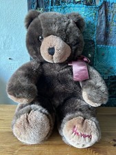 Vintage Harrods dark brown Christmas teddy bear 1990