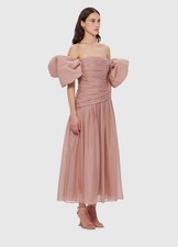 Leo Lin Lydia Puff Sleeve Midi