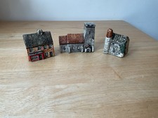 Britain in Miniature Tey Pottery Handmade Buildings Set of Three