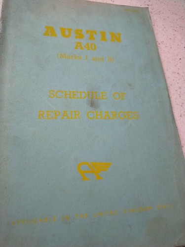 Austin a40 mk1 schedule - austin, of