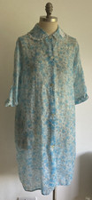 VINTAGE Blue Floral Nylon Overall, Shop/Dinner Lady, Cleaner, Chores, Housework