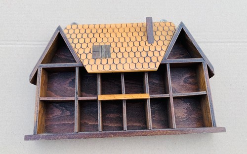 Vintage wooden house thimble - vintage,