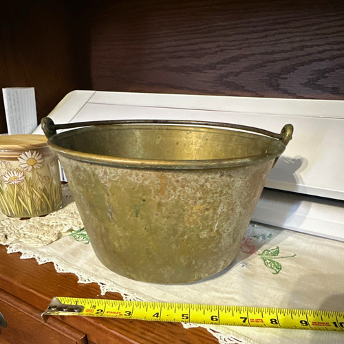 Vintage brass bucket pail with - brass, bucket/pail