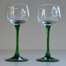2 Vintage Green Long Stem