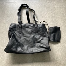 Vintage Black real leather bag, holdall, tote - been in storage for years VGC