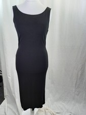 Lauren Ralph Lauren Black Scoop Cowl Back Bias Cut Evening Dress - Size M