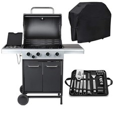 Embermann Prestige 4 Burner Gas Barbecue with Side Burner & Free Heavy-Duty Cove