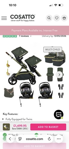 Cosatto wow pram double - cosatto,