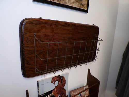 Antiue oak wall rack - wall, shelf