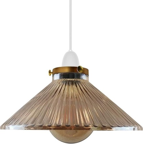 Amber glass lampshade pendant - amber,