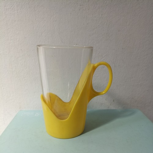 Vintage yellow arcoroc drink - yellow,