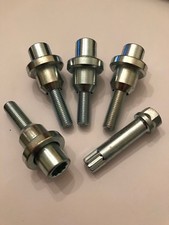 SILVER TUNER BOLTS + KEY TO CONVERT RANGE ROVER ALLOY WHEELS TO VW T5 T30 T32