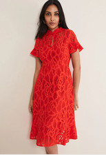 Phase Eight Red Lace Lulu Dress Size 16 RRP £159 Wedding Party Occasion
