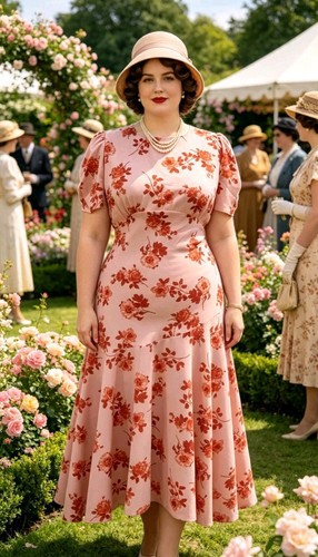 Vintage 1930s 1940s style pink - vintage,