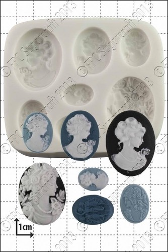 Silicone mould cameo ladies - silicone,