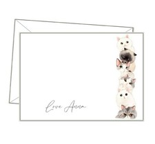 CATS Personalised NOTE CARDS X10, writing paper, kitten animals notepaper sc55
