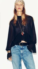 Zara Ruffle Top With Tie Neck