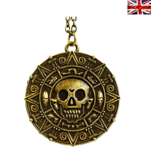 Aztec coin medallion skull - aztec,