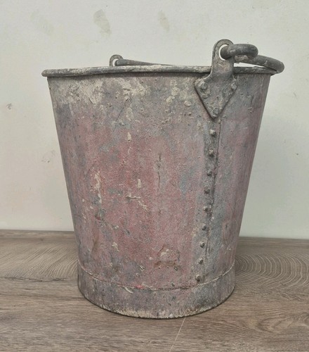 Vintage galvanised fire bucket - vintage,
