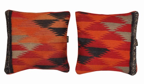 Handwoven flame kilim cushion - kilim,