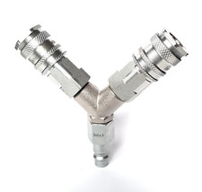 Airline Y Piece 3 Way EURO Quick Release Fittings for Compressor Air Hose