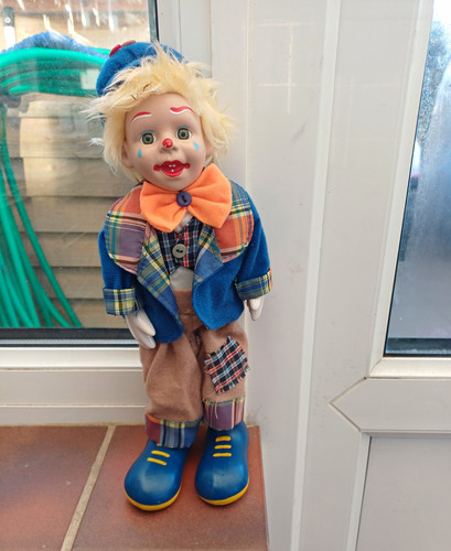 Boy clown doll blonde straight - clown,