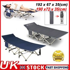 Extra Wide Heavy Duty Single Folding Bed Camping Travel Guest Lightweight + Bag